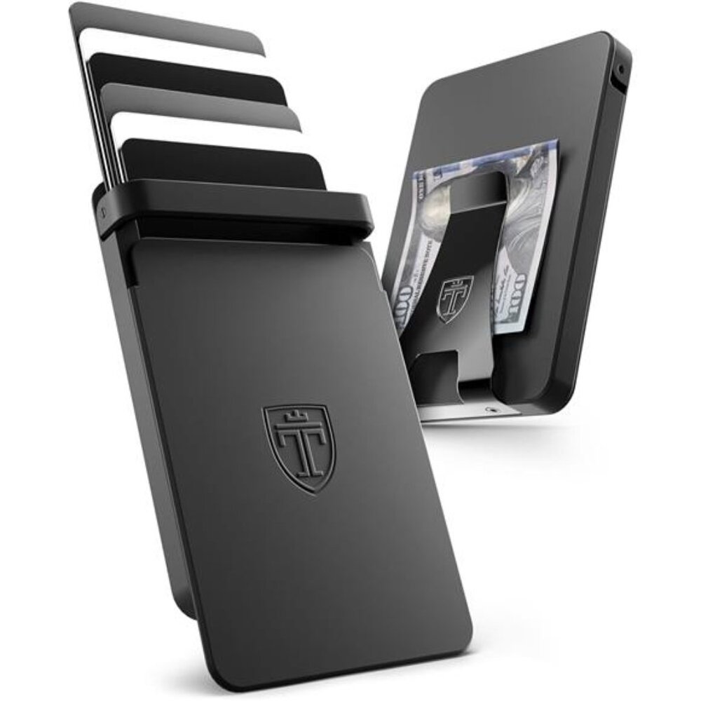 Aluminum Card Holder RFID Blocking Slim Wallet for Men with Money Clip